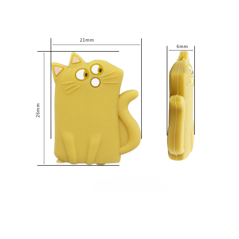 Serie de kitten de 100pcs al por mayor cuentas de silicona